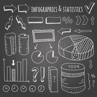 Hand drawn infographic and statistics elements