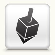 White Square Button with Dreidel Icon