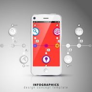 Dark abstract phone illustration timeline infographic template
