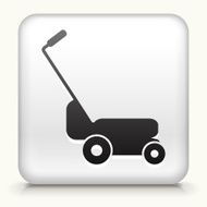 White Square Button with Lawn Mower