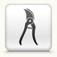 White Square Button with Pruners