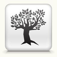 White Square Button with Tree Icon N2