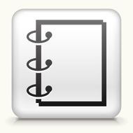 White Square Button with Binder Icon