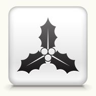 White Square Button with Christmas Ornament