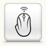 White Square Button with Computer Mouse Icon N2