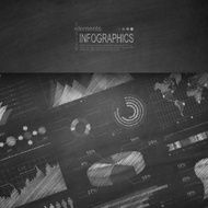 Infographic elements on Blackboard - Chalkboard