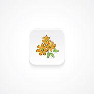 Tile shaped Button with daisy icon