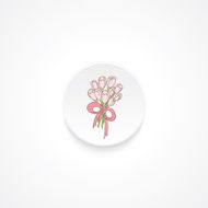 Modern Flat Round icon With Shadow And