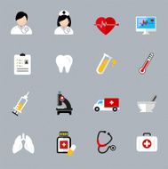 set of Medical And Health in flat style