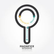 infographics vector magnifier design diagram line style template N2