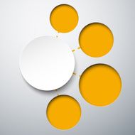 Abstract infographics with paper round notes N4