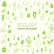 eco icons of silhouette design background concept