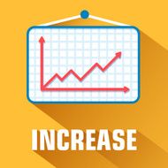 flat increase icon concept background