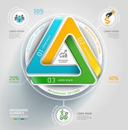 Modern infinite triangle 3d staircase diagram business