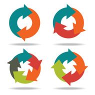 Set icons circle arrows N2