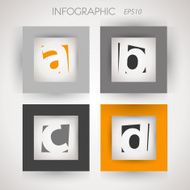 orange square letters