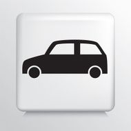 Square White Icon With Car Silhouette N2