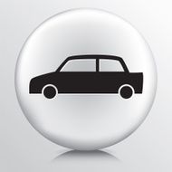 Round White Icon With Car Silhouette