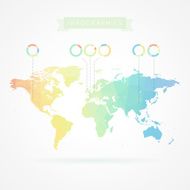 World map with infographics elements