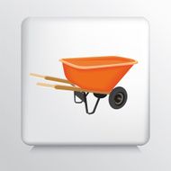 Sqaure Icon With Orange and Brown Garden Wheelbarrow