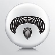 Round Icon With Large Moustache Small Goatee Black Silhouette