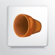 Round Icon With Terra Cotta Tipped Flower Pot