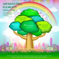 colorful ecology template with tree elements