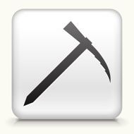 Square Button with Rock Climbing Axe interface icon