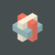 Vector Retro Cube Illustration N2