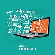 The absract of Network Connectivity concept vector