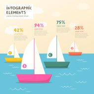 sailboat and sea infographics design