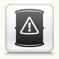 Square Button with Caution Barrel interface icon