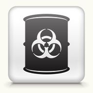 Square Button with Biohazard interface icon