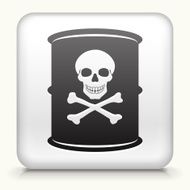 Square Button with Toxic Barrel interface icon