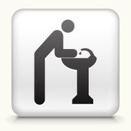 Square Button with Washing Hands interface icon