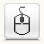 Square Button with Computer Mouse interface icon