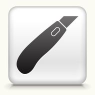 Square Button with Box Cutter interface icon