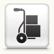 Square Button with Luggage Cart interface icon
