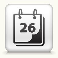 Square Button with 26th Calendar Date N2