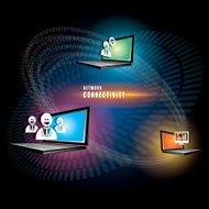The absract of Network Connectivity concept vector N2