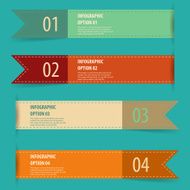 Vintage retro infographics options banner set