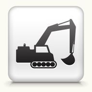 Square Button with Backhoe