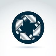 Loop sign vector abstract circulation and rotation icon