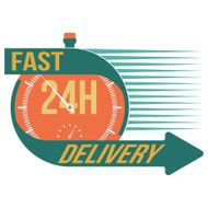 24 hour fast delivery and stop watch symbol vector format