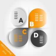 orange infogrpahic four rounded elements