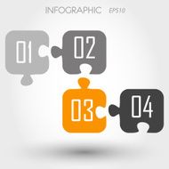 orange puzzle infographic numbers