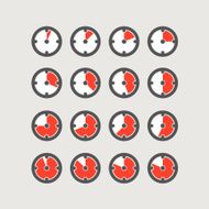 Different status of clocks Vector collection