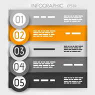 orange infographic five options in big rings