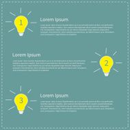 Three step business infographic with yellow light bulb Idea concept N2