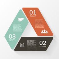 Triangle infographic diagram 3 options steps